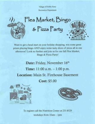 DF Seniors Event:  Flea Market, Bingo and Pizza Party