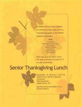 DF Senior Event:  Thanksgiving Day Luncheon
