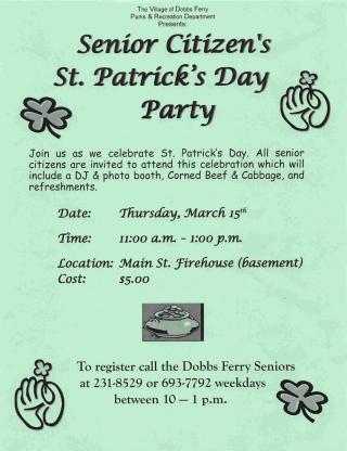 Senior Citizen's St. Patrick's Day Party