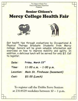 Senior Citizen's Mercy College Health Fair