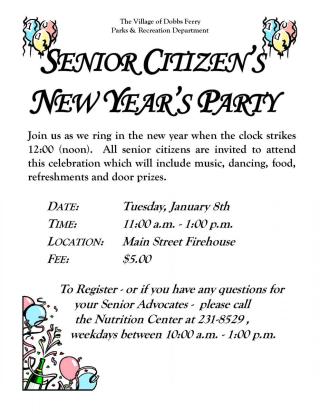 DF Senior Event:  Senior Citizen's New Year's Party
