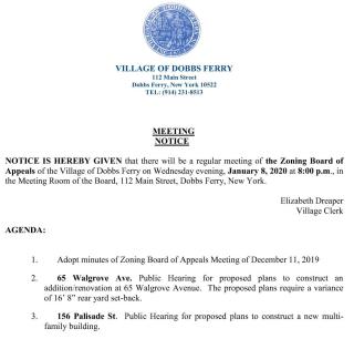 Zoning Board of Appeals Meeting